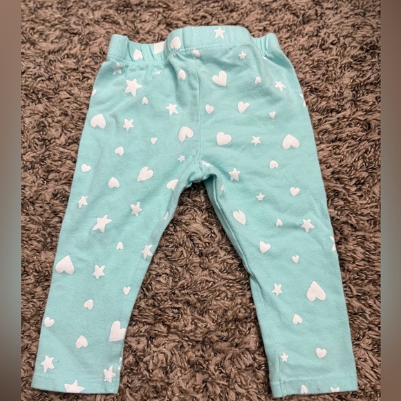 Cat & Jack Mint Leggings with Heart and Star Design - Picture 2 of 3